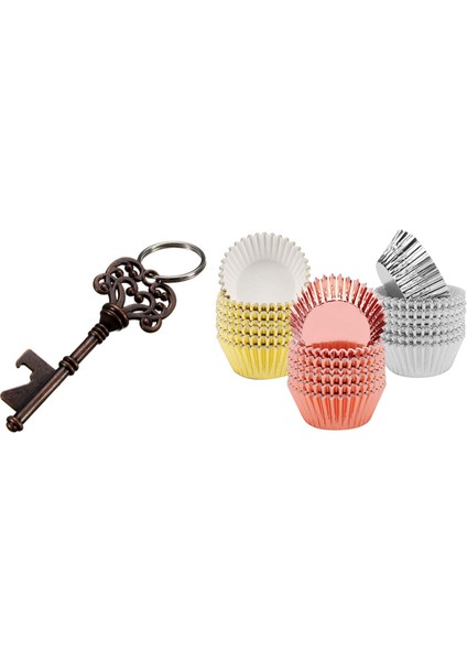 Antika Anahtar Şekilli Şarap Birası Şişe Açıcı 300 Pcs Folyo Kek Astarları Çörek Kağıt Kılıfları Pişirme Fincanları (Yurt Dışından)