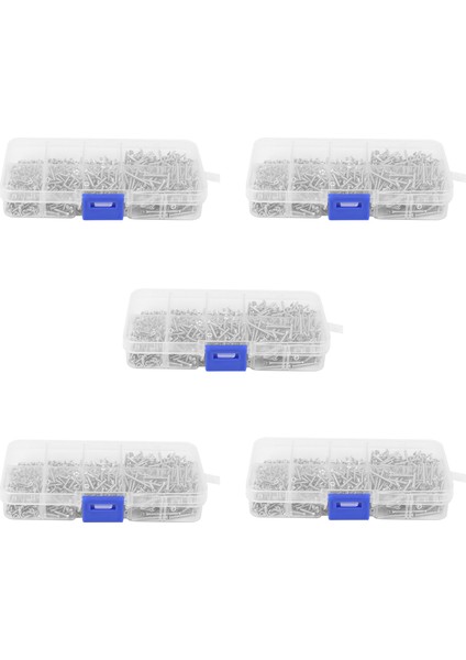 4000PCS Paslanmaz Çelik Kendi Kendine Tapma Vidası Çiftlik Kiti Kilit Kilitli Ahşap Iplik Tırnak Vidası Setleri M2 (Yurt Dışından)