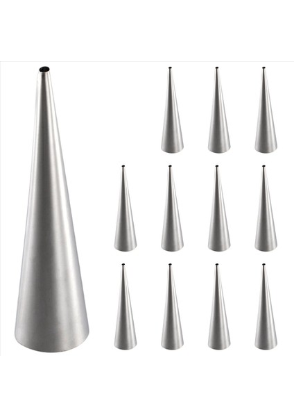 Krem Boynuz Kalıpları 12PCS Büyük Boyutlu Pişirme Konileri Paslanmaz Çelik Rulo Korna Formları Konik Danimarka Hamur Işi Kruvasan Konileri Kalıplar (Yurt Dışından)