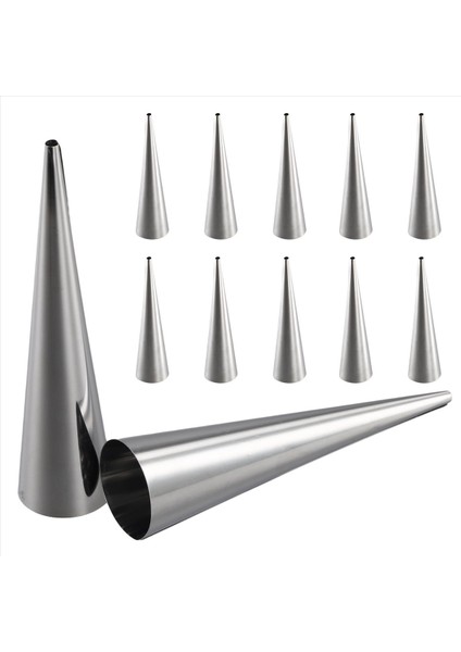 Krem Boynuz Kalıpları 12PCS Büyük Boyutlu Pişirme Konileri Paslanmaz Çelik Rulo Korna Formları Konik Danimarka Hamur Işi Kruvasan Konileri Kalıplar (Yurt Dışından) fiyatları