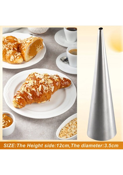 Krem Boynuz Kalıpları 12PCS Büyük Boyutlu Pişirme Konileri Paslanmaz Çelik Rulo Korna Formları Konik Danimarka Hamur Işi Kruvasan Konileri Kalıplar (Yurt Dışından) fırsatları