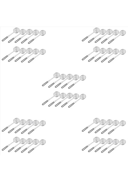 50 Adet Sıcak Pot Sayacı Kepçeleri Paslanmaz Çelik Sıcak Pot Süzgeç Kaşıkları Örgü Skimmer Kaşık Kepçesi Saplı (Yurt Dışından)