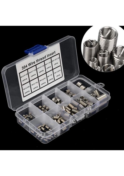 300PCS Iplik Onarım Ekleri M3 M4 M5 M6 M8 Paslanmaz Çelik Heli Ipliği Onarım Teli Iplik Ekleme Ürün Yelpazesi (Yurt Dışından) fırsatları