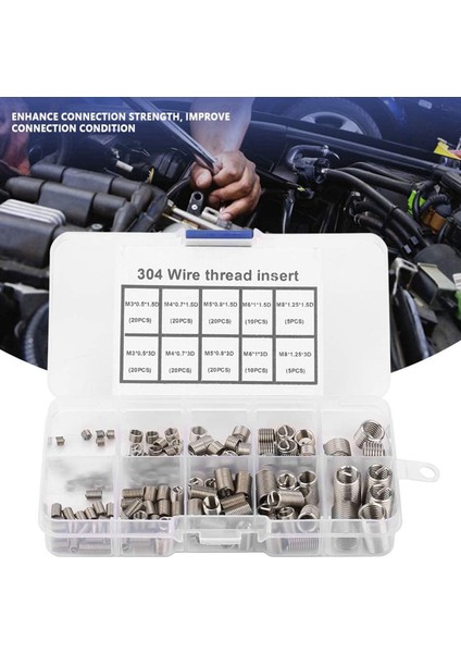 300PCS Iplik Onarım Ekleri M3 M4 M5 M6 M8 Paslanmaz Çelik Heli Ipliği Onarım Teli Iplik Ekleme Ürün Yelpazesi (Yurt Dışından) indirimleri