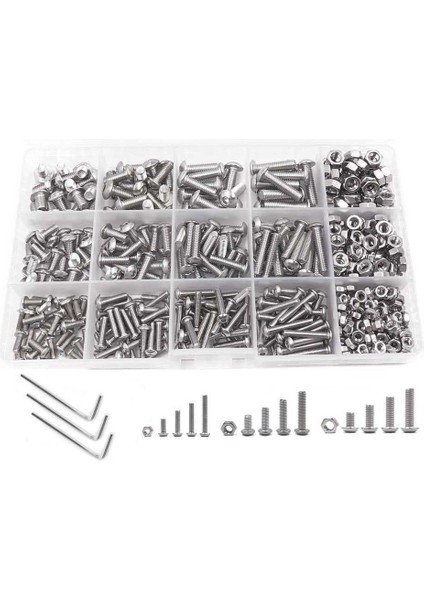 500 Pcs M3 M4 M5 Paslanmaz Çelik Düğmesi Baş Hex Socket Baş Kapak Cıvataları Vidalar ve 105PCS 304 Düz Paslanmaz Çelik Yavrular (Yurt Dışından) indirimleri