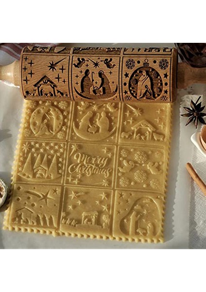 2x Doğuş Deseni Noel Noel Ahşap Kabartma Pimi 9 Farklı Sahne ile Kabartmalı Kurabiye (Yurt Dışından) fiyatları
