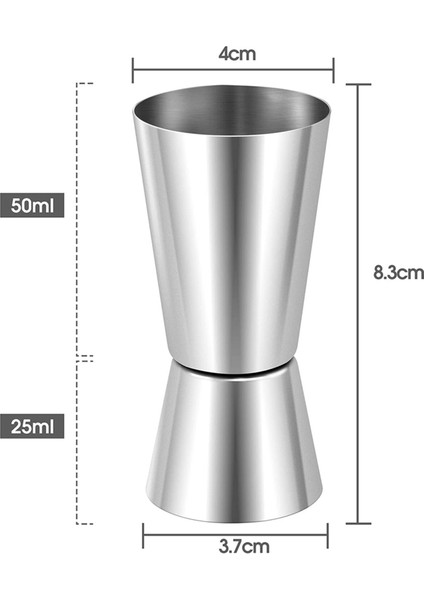 4x Ruh 25ML/50ML Ölçer Atış Ölçüsü Cin Jigger Craft Çift Içecekler Parti Şarap Içeceği Shaker Için Kupa Ölçüm (Yurt Dışından) fiyatları