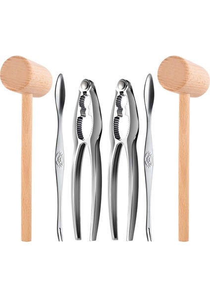 6pcs Deniz Ürünleri Aletleri 2 Çatallar Dahil 2 Istakoz Krakerleri Somun Krakeri Yengeç Krakerleri ve 2 Istakoz Yengeç Malletleri (Yurt Dışından)
