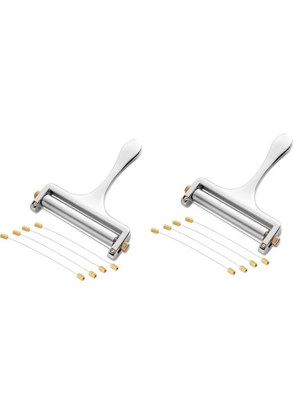 2x Peynir Dilimleyici Yumuşak ve Yarı Sert Peynirler Için Telli Ayarlanabilir Kalınlıkta Ağır Peynir Dilimleyicileri -4 Kesim Tel (Yurt Dışından)