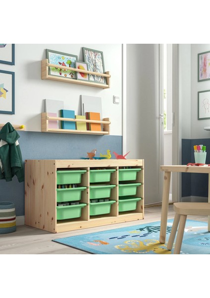 Trofast Saklama Ünitesi Çam Açık Yeşil 93 x 44 x 52 cm modelleri