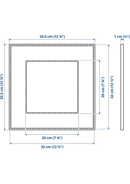 Lomvıken Gri Çerçeve Alüminyum 32 x 32 cm fiyatları