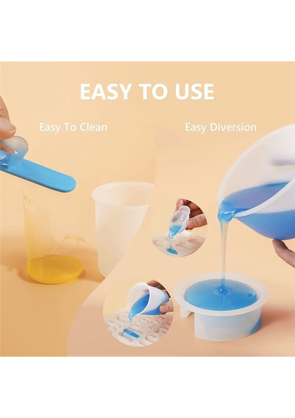 Epoksi Reçine Için Silikon Ölçüm Kabı Reçine 600 ve 100ML Silikon Bardak Silikon Karıştırma Çubukları Karıştırma Aleti ile Malzemeler (Yurt Dışından) modelleri