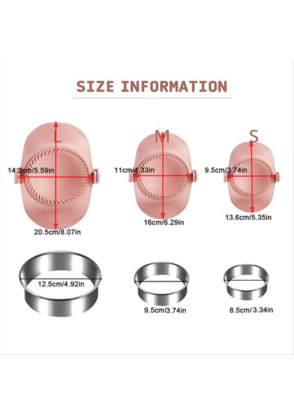 Hamurlu Maker Hamur Kesici ile Seti Empanadas Pres Kalıp Yapımcısı Pierogi Için Hamur Kalıp Seti ve Kesici (Pembe) (Yurt Dışından) modelleri