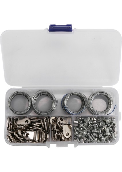 124PCS Resim Asılı Tel Kiti Fotoğraf Çerçevesi Asma Kiti Duvar Montajı Için Çivilerle Resim Asma Kiti (Yurt Dışından)