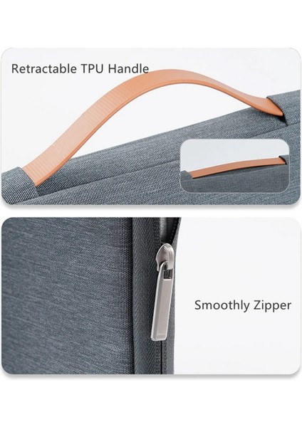 Melcou 16,2 Inç Dizüstü Bilgisayar Çantası Fermuarlı Kılıf Su Geçirmez Polyester Dizüstü Bilgisayar Taşıma Çantası - Bej (Yurt Dışından) modelleri