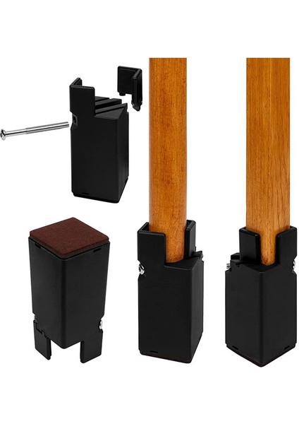 Ayarlanabilir Vida Kelepçesi ile Mobilya Yükselticileri Masa Yükselticileri Sandalye Yükselticileri Yatak Yükselticileri 4 Inç Kare/yuvarlak Sandalye Bacağı (Yurt Dışından) fiyatları