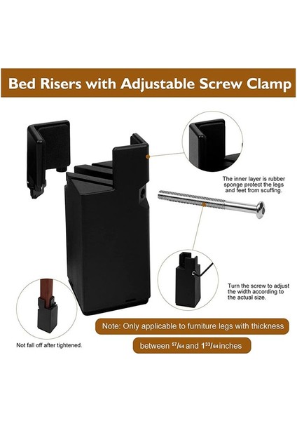 Ayarlanabilir Vida Kelepçesi ile Mobilya Yükselticileri Masa Yükselticileri Sandalye Yükselticileri Yatak Yükselticileri 4 Inç Kare/yuvarlak Sandalye Bacağı (Yurt Dışından) fırsatları