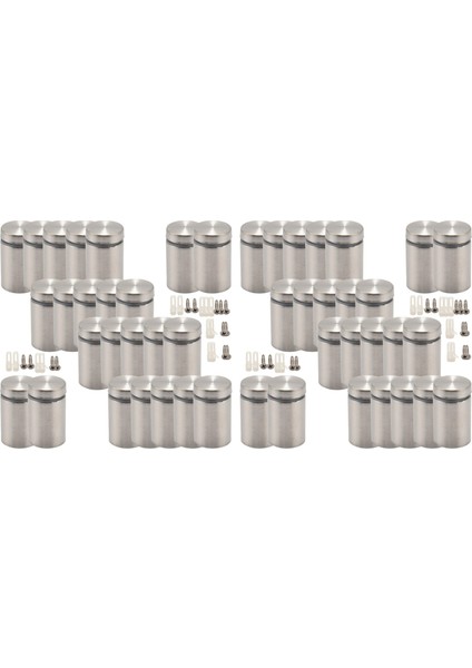 48PCS 3/4 x 1 Inç Işaret Tutucuları Standoff Standoff Vidalar Duvar Standoff Tutucular Vidalar Montaj Donanım Reklam Cam Akrilik (Yurt Dışından)