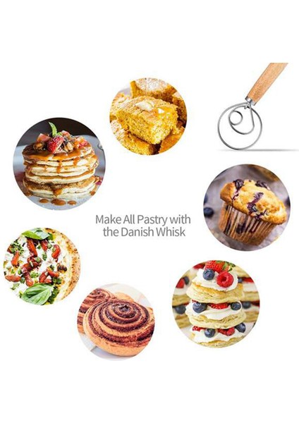 3 Paket Danimarka Hamur Çırpma Ekmek Mikseri Hollanda Çırpma Hamur Sıyırıcı ile Ekmek Hamam Veya Pizza Hamur Mourdough Ekmeği Vb (Yurt Dışından) fırsatları