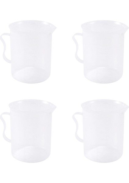4x Sürahi Ölçüm 250ML Dereceli Beher Berrak Beyaz Plastik Fincan (Yurt Dışından)