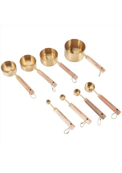 8 Adet Kupa Seti ve Ölçüm Kaşları Kokulu Ahşap Kulplar ile Ölçülme Tedbir Kupaları ve Kaşıklar Seti (Yurt Dışından) fırsatları