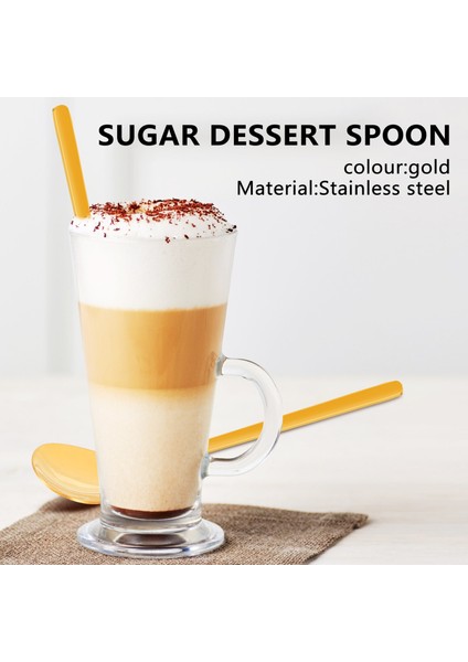4pcs/set Yuvarlak Şekil Kahve Kaşığı Paslanmaz Çelik Mini Çay Kaşığı Şeker Tatlı Kaşık Dondurma Çorbası Mutfak Aksesuarları (Altın) (Yurt Dışından) fiyatları