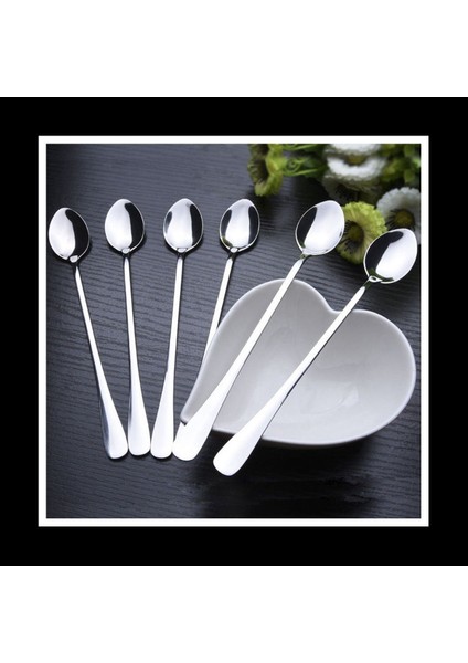 18PCS Uzunluğunda Tutamak Paslanmaz Çelik Çay Kahve Kaşıkları Dondurma Çatal Bıçak Takımı (Yurt Dışından) fırsatları