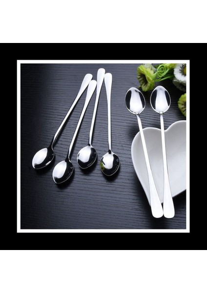 18PCS Uzunluğunda Tutamak Paslanmaz Çelik Çay Kahve Kaşıkları Dondurma Çatal Bıçak Takımı (Yurt Dışından) indirimleri