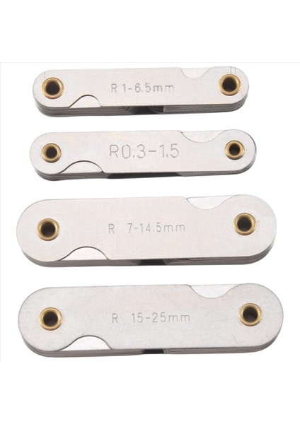 Radıus Gösterge Seti 4pcs Paslanmaz Çelik Yarıçap Filetet Gösterge Ölçüm Aracı (R0 3-1 5/ R1-6 5/ R7-14 5/ R15-25) (Yurt Dışından)