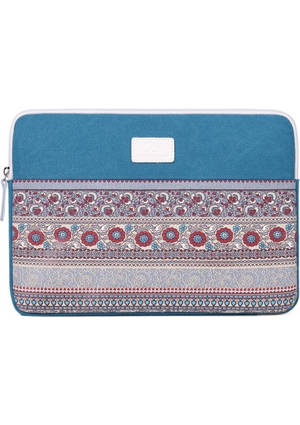 T38-16 Darbeye Dalı 13 Inç Dizüstü Bilgisayar Taşıma Taşınabilir Iş Kanvas Kol Ulusal Stil Desen Baskılı Dizüstü Bilgisayar - Göl Mavisi (Yurt Dışından)