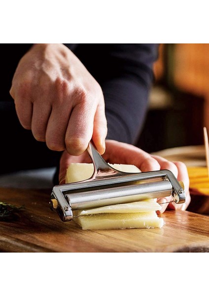 2x Peynir Dilimleyici Yumuşak ve Yarı Sert Peynirler Için Telli Ayarlanabilir Kalınlıkta Ağır Peynir Dilimleyicileri -4 Kesim Tel (Yurt Dışından) fırsatları