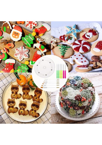 Çerez Dekorasyon Kiti Yuvarlak Çerez Çarp Bağlantı Dekorasyonu Çerez Fondan Fırça Buzlanma Aracı Çerez Döner Dekorasyon (Yurt Dışından) modelleri