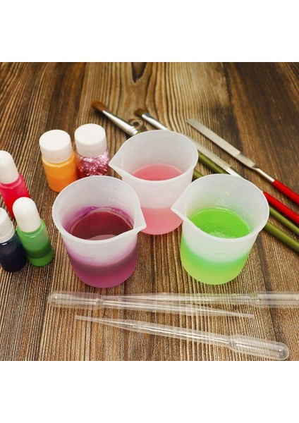 Epoksi Reçine Için Silikon Ölçüm Kupaları Reçine Kalıplar Takı Yapımı Için 250 ve 100ML Silikon Kupa ile Reçine Malzemeleri (Yurt Dışından) modelleri