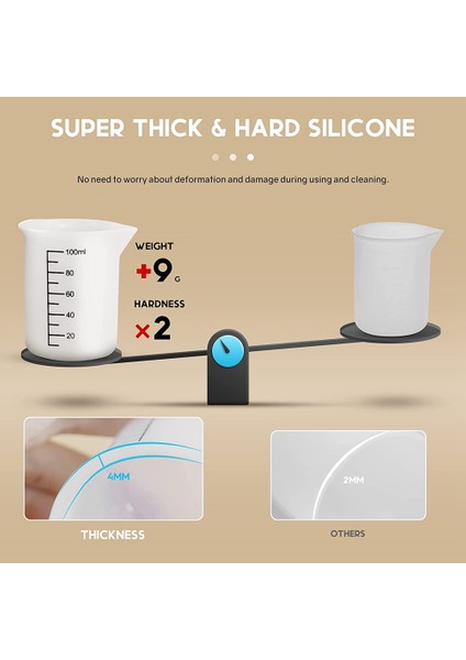 Epoksi Reçine Için Silikon Ölçüm Kupaları Reçine Kalıplar Takı Yapımı Için 250 ve 100ML Silikon Kupa ile Reçine Malzemeleri (Yurt Dışından) indirimleri