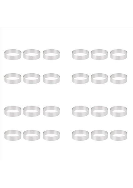 24PCS 6cm Tart Halkası Paslanmaz Çelik Tartlet Kalıp Kesici Pasta Halkası Isı Dirençli Delikli Kek Köpük Kalıpları (Yurt Dışından)