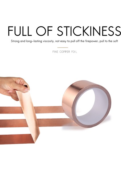 Bakır Folyo Bandı 50MM x 30M Emı Koruması Için Elektrikli Onarımlar Için Iletken Yapıştırıcı Salyangoz Bariyer Bant Gitar (Yurt Dışından) fırsatları