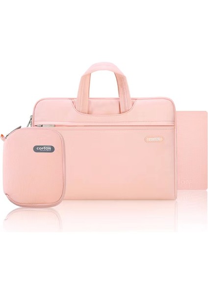Copton 13-14 Inç Dizüstü Bilgisayarlar Için Taşınabilir Taşıma Çantası, Sap Askılı, Çizilmez, Naylon Kılıflı Dizüstü Bilgisayar Çantası / Küçük Çanta - Pembe (Yurt Dışından)