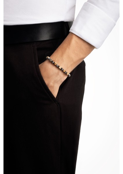 Harita Taşlı 22 cm Çelik Erkek Bileklik modelleri