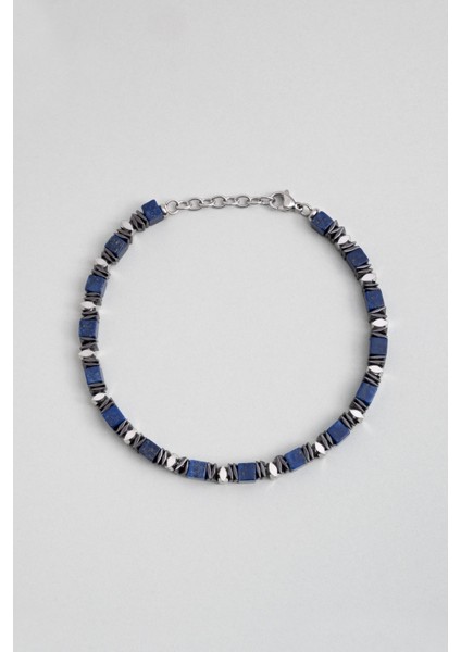 Harita Taşlı 22 cm Çelik Erkek Bileklik