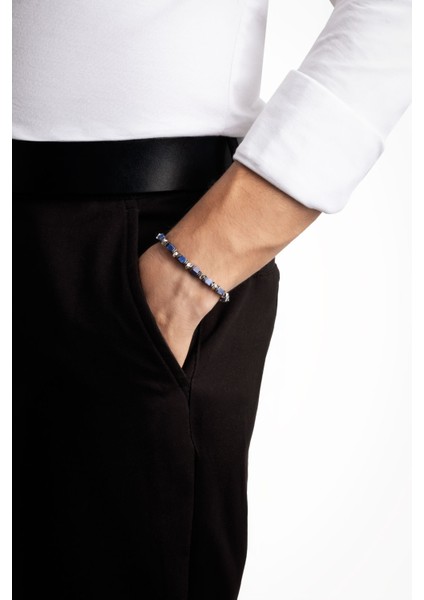 Harita Taşlı 22 cm Çelik Erkek Bileklik modelleri