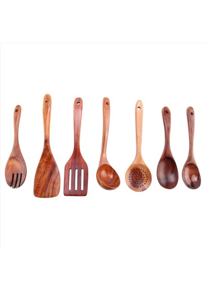 7 Pcs Tik Ahşap Mutfak Pişirme Mutfak Madenleri Yapışmaz Kaşıklar ve Ev ve Mutfak Için Spatula Tenceresi (Yurt Dışından) modelleri