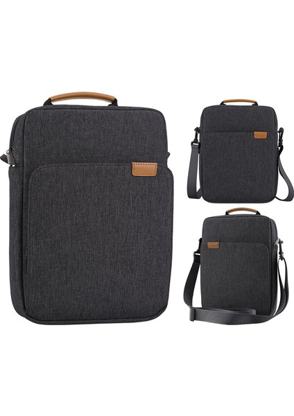 12,9-13,3 Inç Darbeye Dalı Dizüstü Bilgisayar Taşıma Çantası Polyester Dizüstü Bilgisayar Çantası Çapraz Askılı Çanta - Siyah (Yurt Dışından)