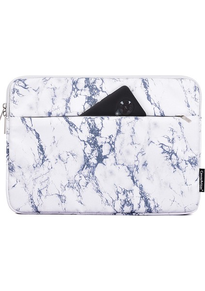 Canvasartısan H32-11 14 Inç Ön Cepli Dizüstü Bilgisayar Koruyucu Kılıfı Baskılı Taşınabilir Fermuarlı Çanta - Beyaz (Yurt Dışından)