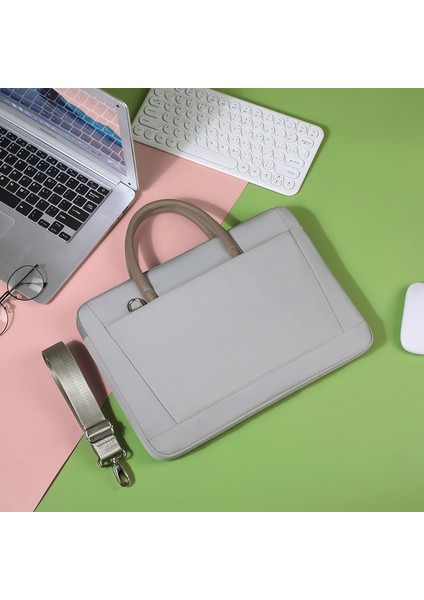 13-13,3 Inç Dizüstü Bilgisayar Çantası Su Geçirmez Omuz Askılı Dizüstü Bilgisayar Çantası - Gri (Yurt Dışından)