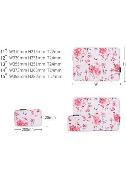 H10-T0121 Dizüstü Bilgisayar Taşıma Suluboya Çiçek Desenli Koruyucu Dizüstü Bilgisayar Kılıfı ve Küçük Çanta - Beyaz/11 Inç Dizüstü (Yurt Dışından) indirimleri