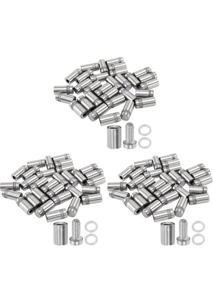 90 Adet 12 x 22MM Paslanmaz Çelik Cam Tutucu Işaret Montajı (Yurt Dışından)