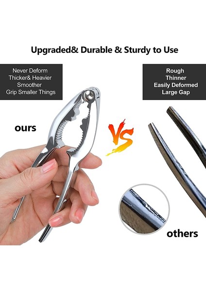 Yengeç Krakerleri ve Aletleri Istakoz - 2 Yengeç Bacak Krakeri ve 4 Yengeç Ayağı Çatalları Sağlam ve Dayanıklı ve Pustrof&#39 A ve Yeniden Kullanılabilir (Yurt Dışından) modelleri