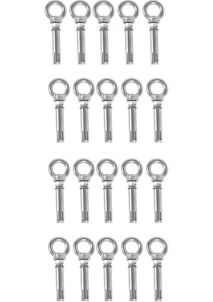 20PCS M8 x 60MM Genişletme Cıvatası Cıvatası 304 Paslanmaz Çelik Halka Kaldırma Ankraj Göz Cıvatası Genişletme Göz Cıvatası (Yurt Dışından)