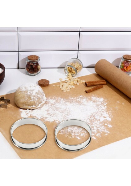 6 Adet Yuvarlak Kek Halkası Kalıp Paslanmaz Çelik Çörek Tart Halkaları Metal Kalıplar Çift Haddelenmiş Crumpet Dairesel Hamur Işi (Yurt Dışından) modelleri