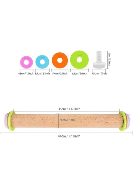 Çıkarılabilir Halkalar Hamur Silindiri Pişirme Pizza ve Kurabiyeler Için Ayarlanabilir Ahşap Oklava Ev Mutfak Pişirme Aracı (Yurt Dışından) fırsatları